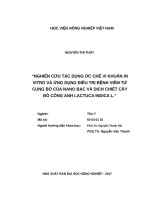 Luận văn thạc sĩ nghiên cứu tác dụng ức chế vi khuẩn in vitro và ứng dụng điều trị bệnh viêm tử cung bò của nano bạc và dịch chiết cây bồ công anh lactuca indica l  