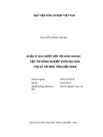 Luận văn thạc sĩ quản lý nhà nước đối với kinh doanh vật tư nông nghiệp trên địa bàn thị xã từ sơn, tỉnh bắc ninh