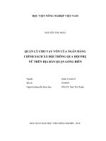 Luận văn thạc sĩ quản lý cho vay vốn của ngân hàng chính sách xã hội thông qua hội phụ nữ trên địa bàn quận long biên 