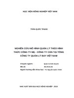 Luận văn thạc sĩ nghiên cứu mô hình quản lý theo hình thức công ty mẹ   công ty con tại tổng công ty quản lý bay việt nam 