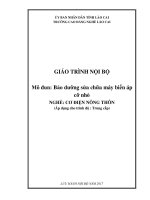 Giáo trình Bảo dưỡng sửa chữa máy biến áp cỡ nhỏ (Nghề: Cơ điện nông thôn) - Trường CĐ Cộng đồng Lào Cai