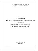 Giáo trình Lắp đặt, sửa chữa khí cụ điện hạ thế thông dụng (Nghề: Cơ điện nông thôn) - Trường CĐ Cộng đồng Lào Cai