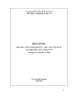 Bài giảng Công nghệ khí nén-thủy lực ứng dụng (Nghề: Công nghệ ô tô) - Trường CĐ Cộng đồng Lào Cai
