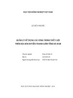 Luận văn thạc sĩ quản lý sử dụng các công trình thủy lợi trên địa bàn huyện thanh liêm tỉnh hà nam 