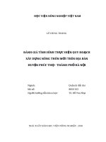 Luận văn thạc sĩ đánh giá tình hình thực hiện quy hoạch xây dựng nông thôn mới trên địa bàn huyện phúc thọ   thành phố hà nội 