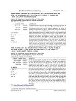 Ảnh hưởng của đại dịch Covid-19 đến hoạt động du lịch và sinh kế của cộng đồng địa phương tại thị xã Sa Pa – Lào Cai tính đến tháng 12/2020