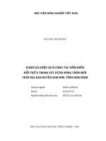 Luận văn thạc sĩ đánh giá hiệu quả công tác dồn điền đổi thửa trong xây dựng nông thôn mới trên địa bàn huyện kim sơn, tỉnh ninh bình 