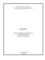 Bài giảng Phổ biến giáo dục pháp luật (Ngành: Dịch vụ pháp lý) - Trường CĐ Cộng đồng Lào Cai