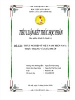 ĐÈ TÀI THẤt NGHIỆP Ở VIỆT NAM HIỆN NAY THỰC TRẠNG VÀ GIẢI PHÁP