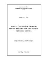 Nghiên cứu khả năng ứng dụng nền top–base cho điều kiện nền đất thành phố đà nẵng 