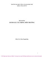 Bài giảng Đánh giá tác động môi trường: Phần 1 - PGS. TS. Trần Thanh Đức