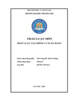 Thảo luận nhóm TMU môn pháp luật tài chính ngân hàng phân tích địa vị pháp lý của ngân hàng nhà nước việt nam  tại sao nói ngân hàng nhà nước là ngân hàng của các ngân hàng 