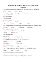 60 CÂU TRẮC NGHIỆM HÓA ĐỊNH TÍNH  CAO ĐẲNG DƯỢC (có đáp án)