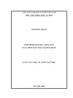 Luận văn Thạc sĩ Ngôn ngữ học: Tình hình giáo dục song ngữ ở gia đình Hàn-Việt tại Hàn Quốc
