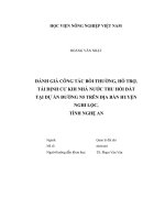 Luận văn thạc sĩ đánh giá công tác bồi thường, hỗ trợ, tái định cư khi nhà nước thu hồi đất tại dự án đường n5 trên địa bàn huyện nghi lộc, tỉnh nghệ an 