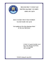 Báo cáo trải nghiệm ngành nghề Du lịch 2