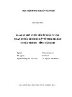 (Luận văn thạc sĩ) quản lý nhà nước về cấp giấy chứng nhận quyền sử dụng đất ở trên địa bàn huyện tiên du   tỉnh bắc ninh 