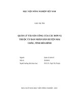 (Luận văn thạc sĩ) quản lý tài sản công của các đơn vị thuộc ủy ban nhân dân huyện mai châu, tỉnh hòa bình 