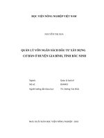 (Luận văn thạc sĩ) quản lý vốn ngân sách đầu tư xây dựng cơ bản ở huyện gia bình, tỉnh bắc ninh 
