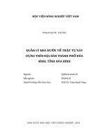 (Luận văn thạc sĩ) quản lý nhà nước về trật tự xây dựng trên địa bàn thành phố hòa bình, tỉnh hòa bình 