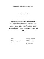 (Luận văn thạc sĩ) đánh giá sinh trưởng, phát triển của một số tổ hợp lai và biện pháp kỹ thuật nhằm nâng cao năng suất chất lượng bí xanh trồng tại đan phượng hà nội 