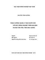 (Luận văn thạc sĩ) tăng cường quản lý nhà nước đối với đất nông nghiệp trên địa bàn huyện tân yên, tỉnh bắc giang 