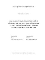 (Luận văn thạc sĩ) giải pháp đẩy mạnh thanh toán không dùng tiền mặt tại ngân hàng nông nghiệp và phát triển nông thôn việt nam chi nhánh huyện đoan hùng phú thọ 