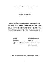 (Luận văn thạc sĩ) nghiên cứu các tác động chính của dự án khai thác đá vôi trắng và đề xuất giải pháp phục hồi môi trường cho các mỏ đá tại xã tân xuân, huyện tân kỳ, tỉnh nghệ an 