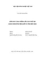 (Luận văn thạc sĩ) giải pháp tăng cường cải cách thủ tục hành chính ở huyện quế võ, tỉnh bắc ninh 