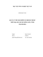 (Luận văn thạc sĩ) quản lý thu bảo hiểm xã hội bắt buộc trên địa bàn huyện đông sơn, tỉnh thanh hóa 