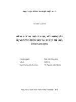 (Luận văn thạc sĩ) quản lý nhà nước về đất lâm nghiệp trên địa bàn thị xã chí linh, tỉnh hải dương 