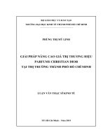 Luận văn Thạc sĩ Kinh tế: Giải pháp nâng cao giá trị thương hiệu Parfums Christian Dior tại thị trường thành phố Hồ Chí Minh