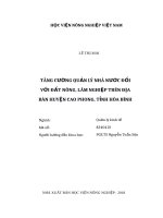(Luận văn thạc sĩ) tăng cường quản lý nhà nước đối với đất nông, lâm nghiệp trên địa bàn huyện cao phong, tỉnh hòa bình 