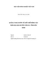 (Luận văn thạc sĩ) quản lý nhà nước về giết mổ động vật trên địa bàn huyện tiên du, tỉnh bắc ninh 