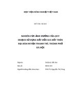 (Luận văn thạc sĩ) nghiên cứu ảnh hưởng của quy hoạch sử dụng đất đến giá đất trên địa bàn huyện thanh trì, thành phố hà nội 