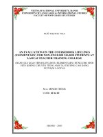 An evaluation on the coursebook lifelines elementary for non english major students at laocai teachers training college 