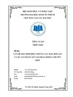 VẤN đề kết hợp BIỆN CHỨNG các mặt đói lập và sự vận DỤNG nó vào HOẠT ĐỘNG CHUYÊN môn