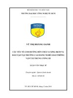 Luận văn Thạc sĩ Quản trị kinh doanh: Các yếu tố ảnh hưởng đến chất lượng dịch vụ đào tạo tại trường Cao đẳng nghề Giao thông Vận tải Trung ương II