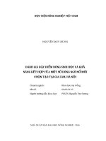 (Luận văn thạc sĩ) đánh giá đặc điểm nông sinh học và khả năng kết hợp của một số dòng ngô nổ mới chọn tạo tại gia lâm, hà nội 