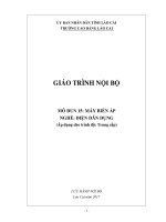 Giáo trình Máy biến áp (Nghề: Điện dân dụng) - Trường CĐ Cộng đồng Lào Cai