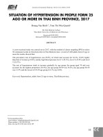 Thực trạng mắc bệnh tăng huyết áp ở người trưởng thành ≥ 25 tuổi tại tỉnh Thái Bình, năm 2017