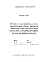 (Luận văn thạc sĩ) đánh giá tác dụng của bacillus dạng bào tử chịu nhiệt đến sinh trưởng, số lượng một số vi khuẩn đường ruột và hình thái niêm mạc ruột của gà ross 308 giai đoạn sau nở đến 45 ngày tuổi 