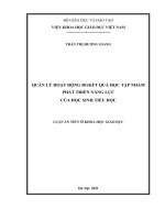 Quản lý hoạt động đánh giá kết quả học tập nhằm phát triển năng lực của học sinh tiểu học 