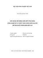 (Luận văn thạc sĩ) xây dựng mô hình liên kết ứng dụng công nghệ xử lý chất thải chăn nuôi gia súc để sản xuất phân bón hữu cơ 
