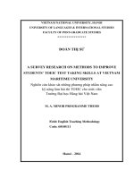 Nghiên cứu khảo sát những phương pháp nhằm cải thiện kỹ năng làm bài thi toeic cho sinh viên trường đại học hàng hải việt nam 