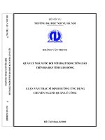 Luận văn Thạc sĩ Quản lý công: Quản lý nhà nước đối với hoạt động tôn giáo trên địa bàn tỉnh Lâm Đồng