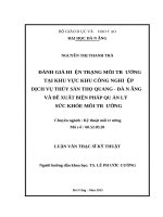 Luận văn thạc sĩ đánh giá hiện trạng môi trường tại khu vực khu công nghiệp dịch vụ thủy sản thọ quang   đà nẵng và đề xuất biện pháp quản lý sức khỏe môi trường 