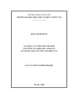 Luận án tiến sĩ vận dụng tư tưởng hồ chí minh vào công tác kiểm tra, giám sát của đảng cộng sản việt nam hiện nay 