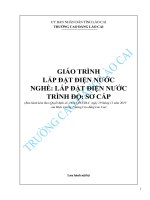 Giáo trình Lắp đặt điện nước (Nghề: Lắp đặt điện nước) - Trường CĐ Cộng đồng Lào Cai