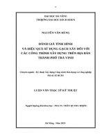 Luận văn thạc sĩ đánh giá tình hình và hiệu quả sử dụng gạch xây đối với các công trình xây dựng trên địa bàn thành phố trà vinh 